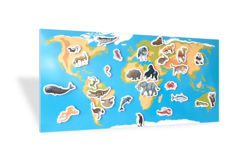 Комплект Карта мира с животными (магнитная доска и комплект магнитов) 40415