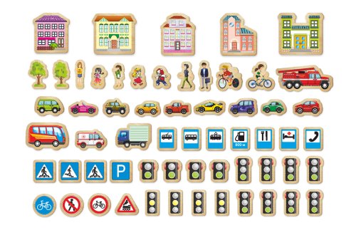 Комплект деревянных магнитов ПДД (60 шт) Эко формат! 10959е2