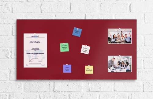 Магнитно-маркерная панель 100х50 см бордовая 41408