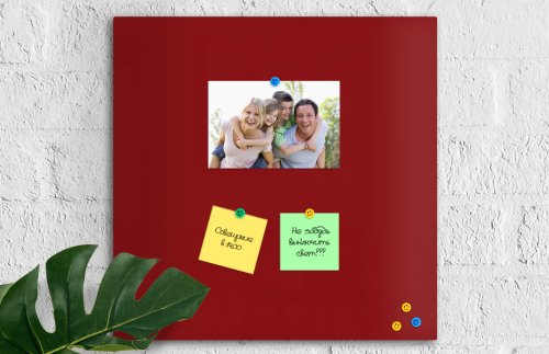 Магнитная панель 50х50 см бордовая 41416