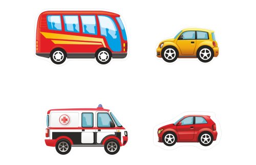 Комплект машинок на стойке для декорации дорожного городка 41193