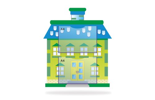 Стенд "Зелёный дом" с двумя карманами А4 43962