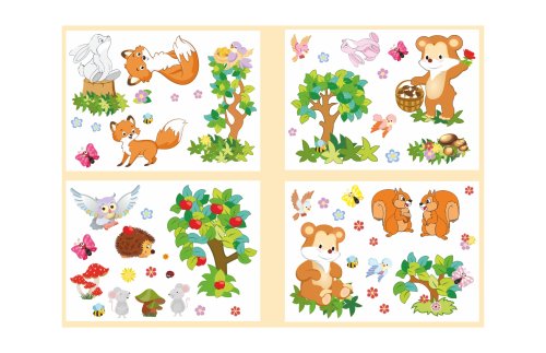 Декоративные наклейки "Лесная полянка" (4 шт.) 44890