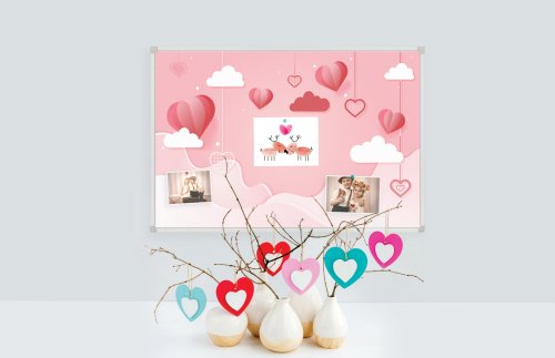 Весёлый фон для доски 90х60 см “Веселый День Валентина“ FBV-1