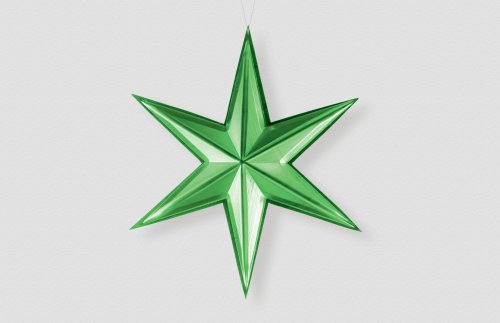 Звезда-остроконечная-зеленый-металлик 46057