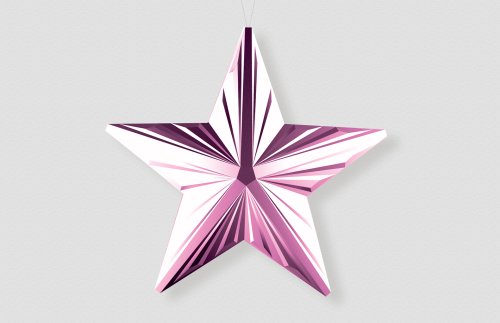 Звезда с гранями розовый металлик 46063