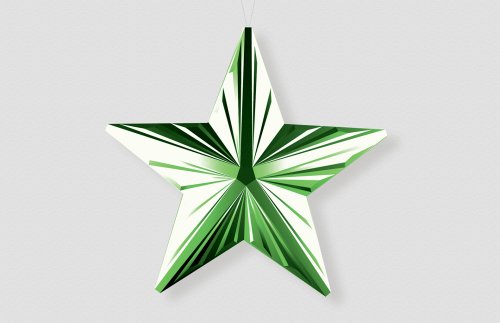 Звезда-с-гранями-зеленый-металлик 46066