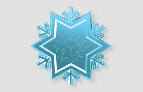 Снежинка-синий-металлик 46073