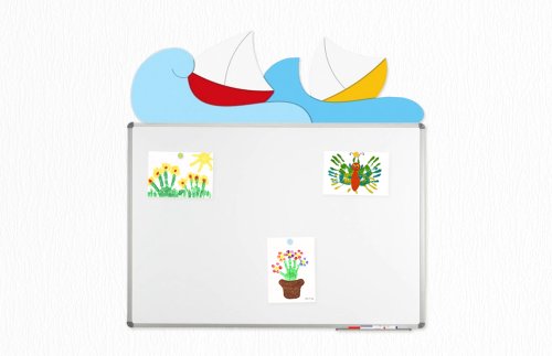 Декорация для магнитной доски 120х90см "Лодки на волнах" 46387