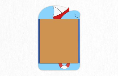 Пробковая доска "Парусник" 70х110 см 46489