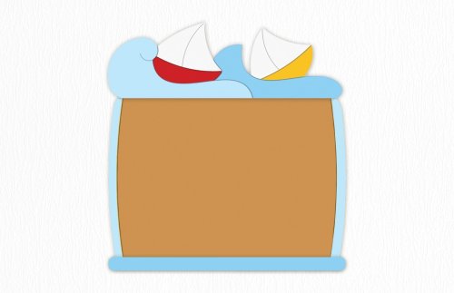 Пробковая доска "Лодки на волнах" 118х116 см 46512