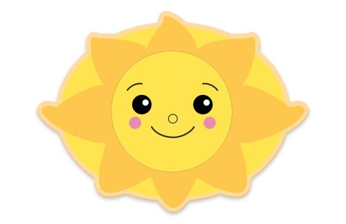 Декорация "Солнышко с лучиками" 80х60 см 46579