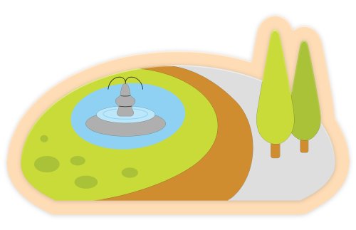 Декорация "Фонтан" 118х68 см 46607