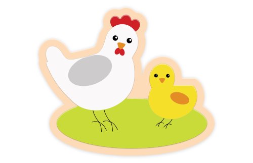 Декорация "Курица и цыпленок" 68х57 см 46620