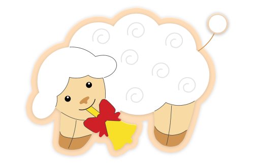 Декорация "Овца с колокольчиком" 56х44 см 46623