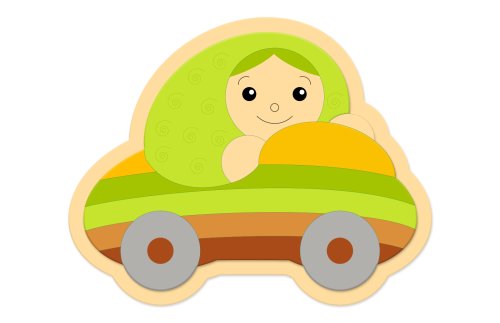 Декорация "Радужная машина" 98х78 см 46633