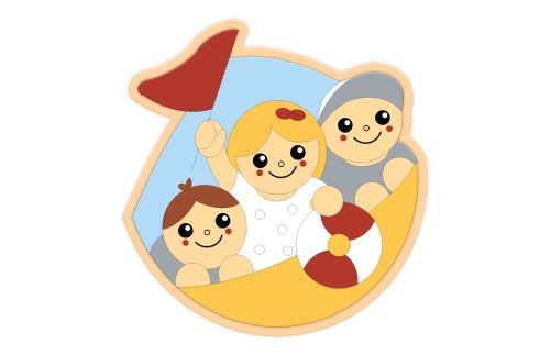 Декорация "Дети в лодке" 69х71 см 46693