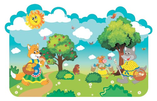 Наклейка на стену "Поле-Лес" 190 х120 см 47434