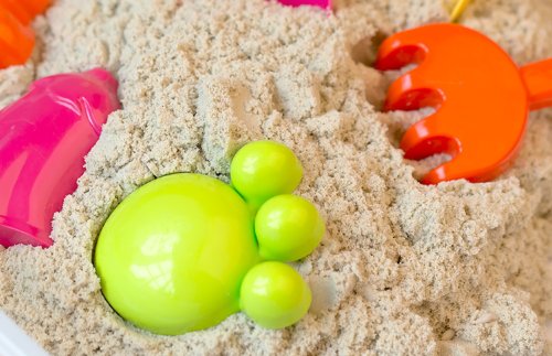 Сенсорный комплект Мультипесок 3 кг натуральный с настольной песочницей, инструменты, формочки Лесные 7150рос