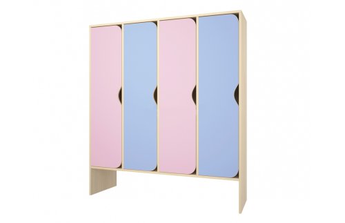 Шкаф детский для одежды с банкеткой 4 секции РСС14