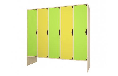 Шкаф детский для одежды с банкеткой 5 секций РСС15
