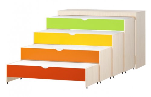 Кровать-тумба четырехъярусная "Улыбка" РСС48