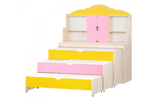 Кровать трехъярусная "Улыбка" с надстройкой РСС51