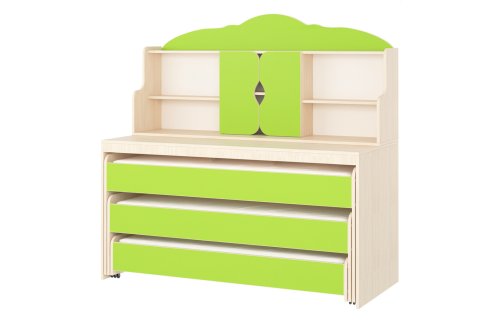Кровать-тумба с надстройкой трехъярусная (выкатная) РСС54