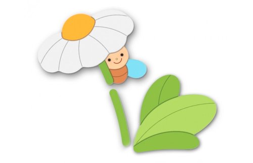 Декорация "Ромашка с жуком" 95х73 см 48665