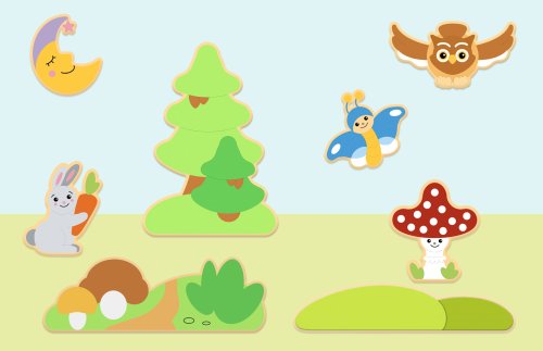 Комплект декораций "Лесная полянка" 49643