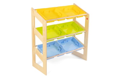 Стеллаж наклонный 1080х6 контейнеров с комплектом контейнеров №1 / система хранения Игротека 8528рос