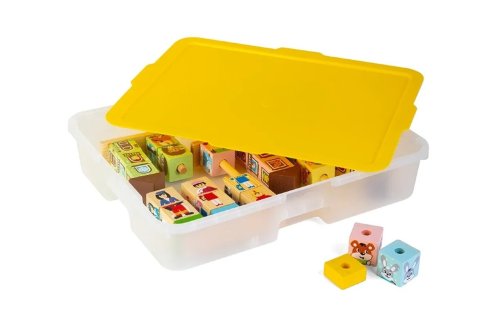 Комплект деревянных кубиков на стержне 5 видов / в системе хранения Игротека 7722рос