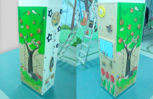 Оформление колонн бизипанелями 