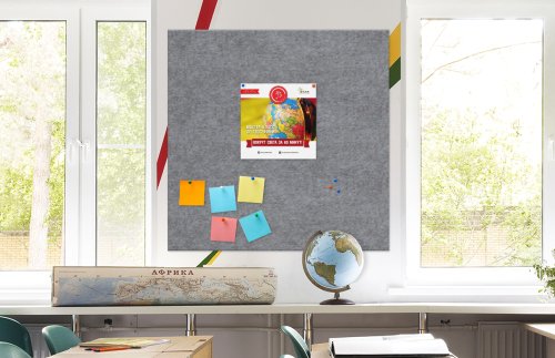 Стенд из эко-войлока 120х120 см. Серый ЭС44.120120