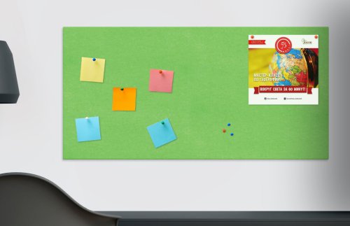 Стенд из эко-войлока 60х120 см. Салатовый ЭС-14.60120