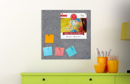 Стенд из эко-войлока 60х60 см. Серый ЭС-44.6060