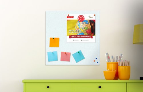 Стенд из эко-войлока 60х60 см. Белый ЭС-04.6060