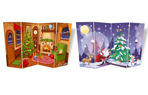 Двусторонняя ширма "Рождество-Лес"  51736