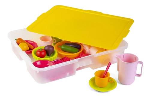 Комплект посуды с набором деревянных овощей 7112рос