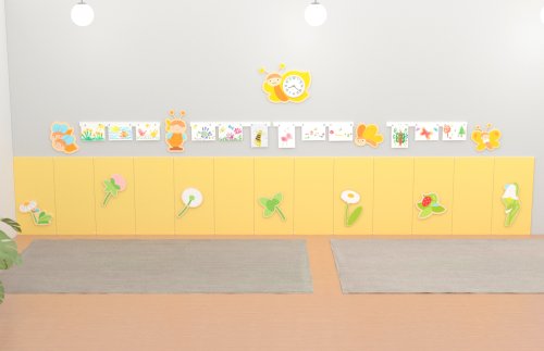 Композиция настенных панелей с декором и магнитными панелями "На лугу" 52619