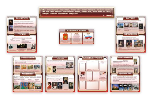 Комплект стендов <br>для кабинета<br> искусств К2061