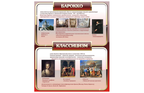 Стенд для школы - Барокко и классицизм К2061-3