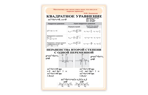 Виниловый плакат "Квадратное уравнение" 8218