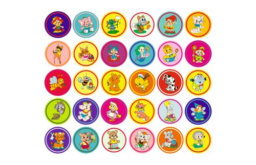 Наклейки круглые (30 шт) 00087Р