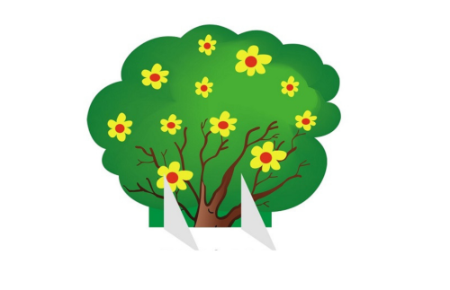 Декорация "Куст с желтыми цветочками" 9232