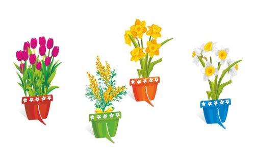 Набор для оформления праздников "Весенние цветы в горшочках" 10825
