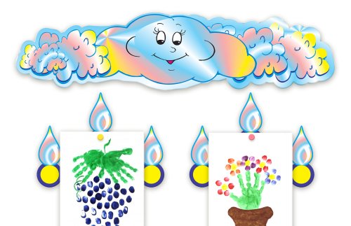 Композиция для выставки 30 детских рисунков Р2-4