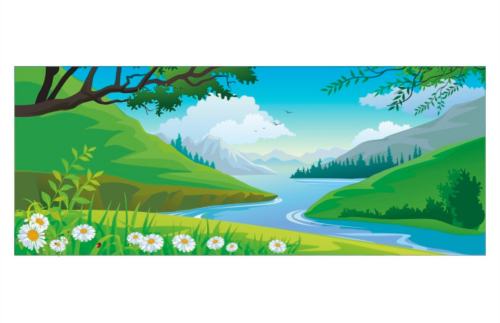 Фон для сцены из ткани "Весна" 15697