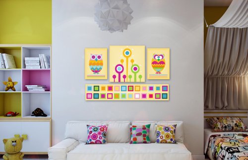 Модульная картина Совята 18731