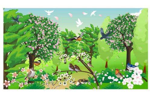 Баннер для оформления утренника "Цветущий сад" 3275